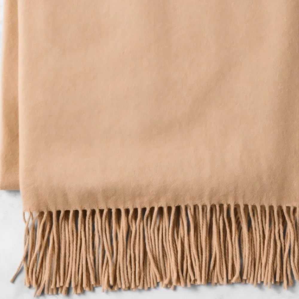 European Solid Cashmere Throw, Size 51